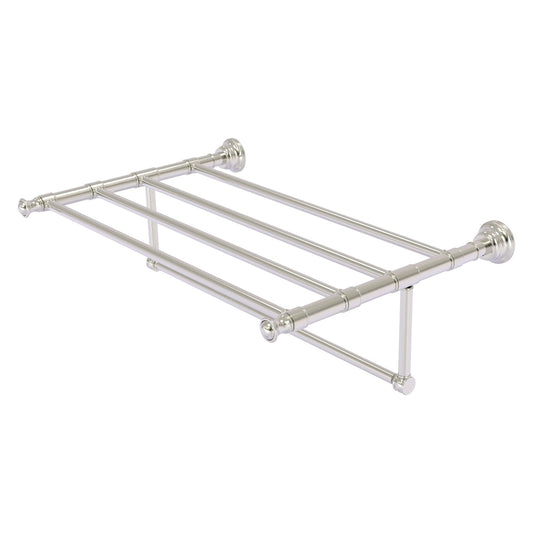 Allied Brass Carolina 26" x 13.7" Satin Nickel Solid Brass Towel Shelf With Integrated Towel Bar