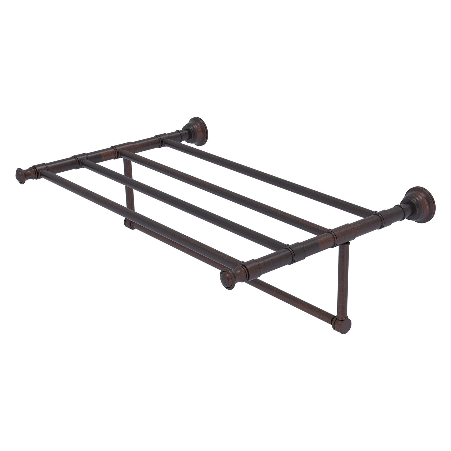 Allied Brass Carolina 26" x 13.7" Venetian Bronze Solid Brass Towel Shelf With Integrated Towel Bar