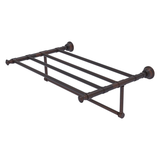 Allied Brass Carolina 26" x 13.7" Venetian Bronze Solid Brass Towel Shelf With Integrated Towel Bar