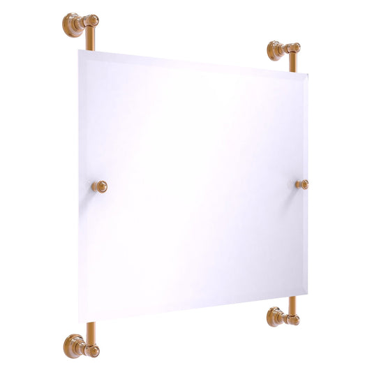 Allied Brass Carolina 26" x 4.4" Brushed Bronze Solid Brass Landscape Rectangular Frameless Rail-Mounted Mirror