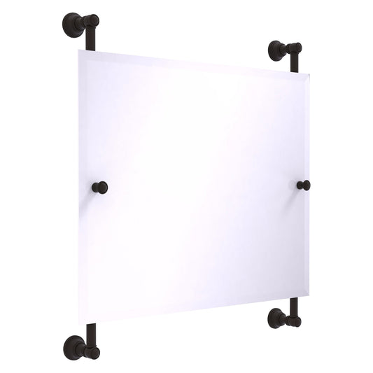 Allied Brass Carolina 26" x 4.4" Oil Rubbed Bronze Solid Brass Landscape Rectangular Frameless Rail-Mounted Mirror