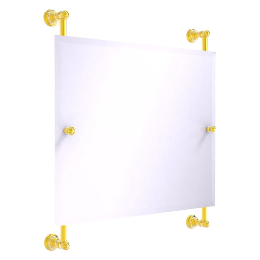 Allied Brass Carolina 26" x 4.4" Polished Brass Solid Brass Landscape Rectangular Frameless Rail-Mounted Mirror