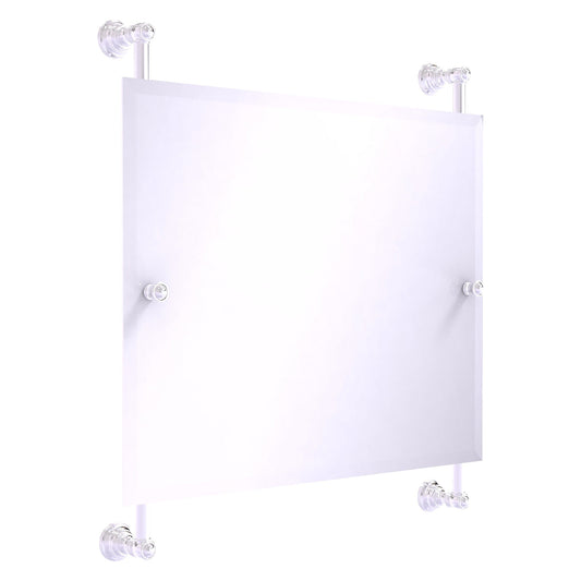 Allied Brass Carolina 26" x 4.4" Polished Chrome Solid Brass Landscape Rectangular Frameless Rail-Mounted Mirror