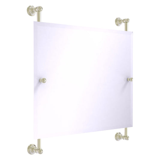 Allied Brass Carolina 26" x 4.4" Polished Nickel Solid Brass Landscape Rectangular Frameless Rail-Mounted Mirror