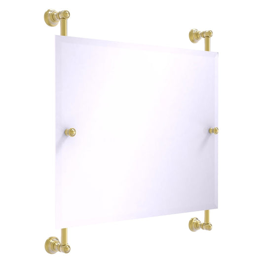 Allied Brass Carolina 26" x 4.4" Satin Brass Solid Brass Landscape Rectangular Frameless Rail-Mounted Mirror