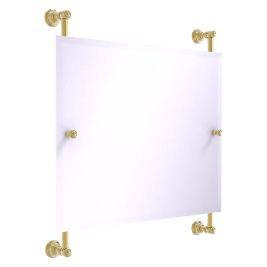 Allied Brass Carolina 26" x 4.4" Unlacquered Brass Solid Brass Landscape Rectangular Frameless Rail-Mounted Mirror