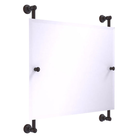 Allied Brass Carolina 26" x 4.4" Venetian Bronze Solid Brass Landscape Rectangular Frameless Rail-Mounted Mirror