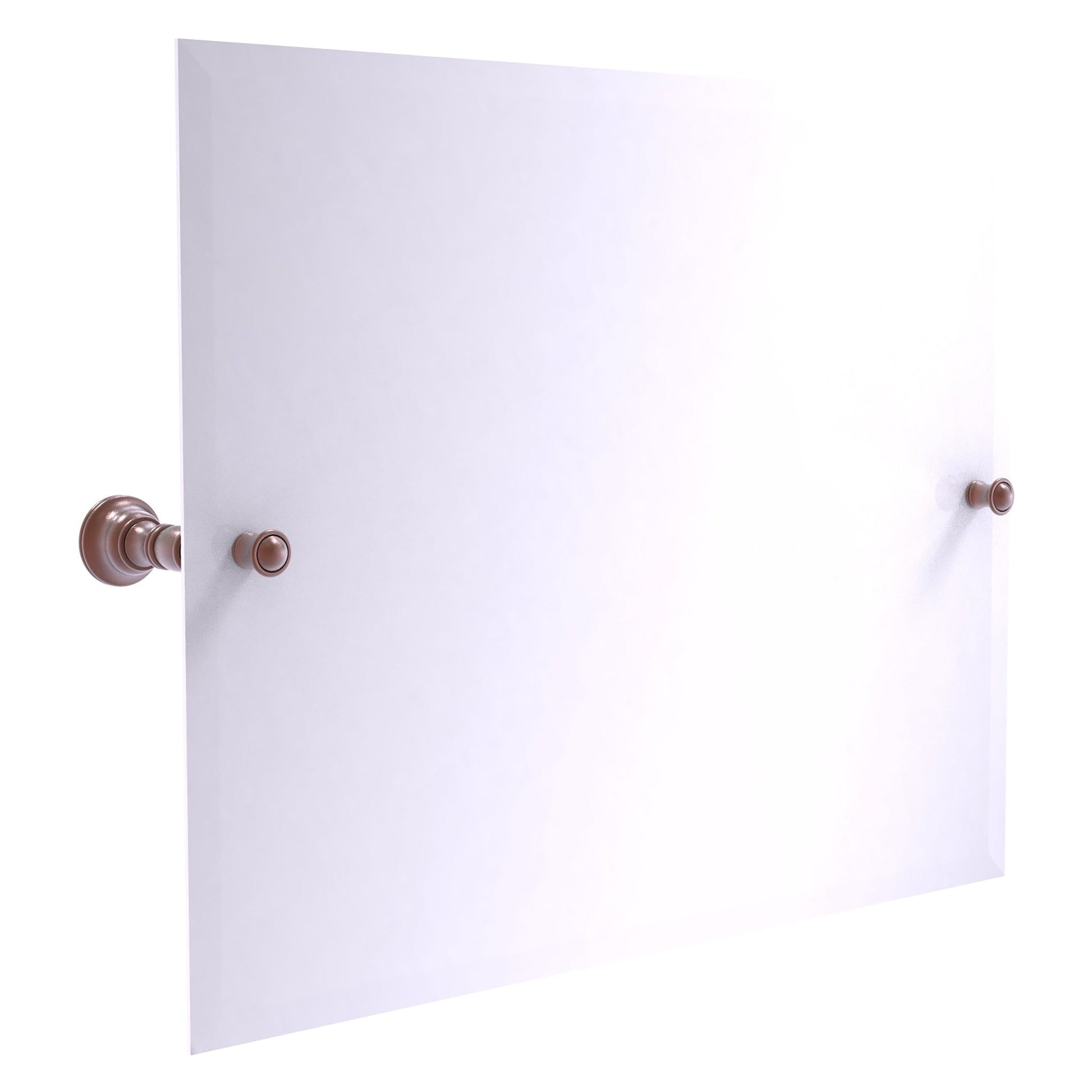 Allied Brass Carolina 26" x 4.8" Antique Copper Solid Brass Frameless Landscape Rectangular Tilt Mirror With Beveled Edge