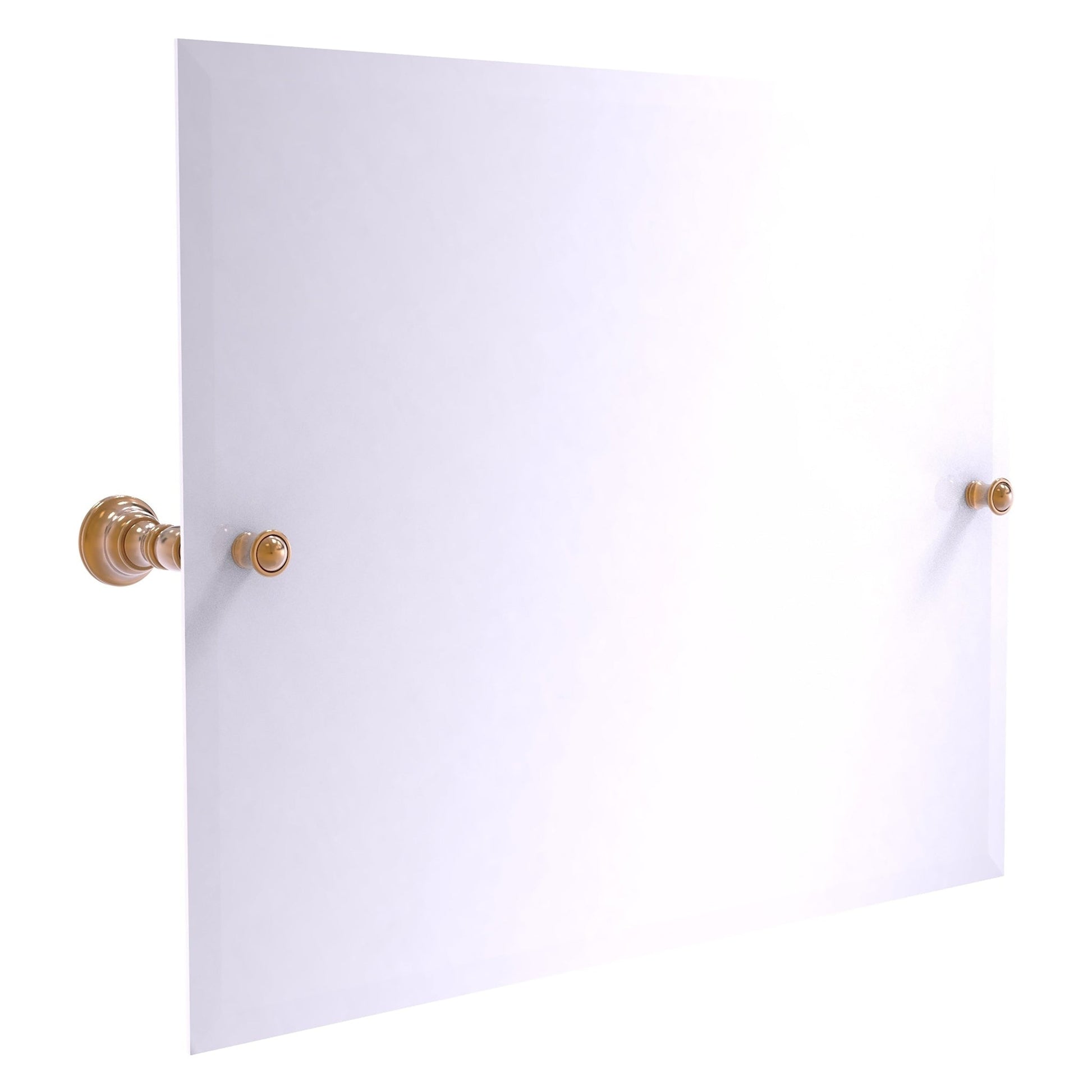 Allied Brass Carolina 26" x 4.8" Brushed Bronze Solid Brass Frameless Landscape Rectangular Tilt Mirror With Beveled Edge