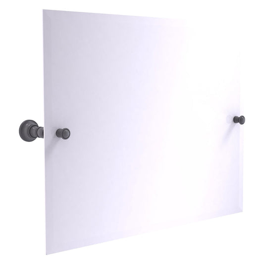 Allied Brass Carolina 26" x 4.8" Matte Gray Solid Brass Frameless Landscape Rectangular Tilt Mirror With Beveled Edge