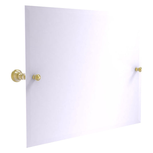 Allied Brass Carolina 26" x 4.8" Satin Brass Solid Brass Frameless Landscape Rectangular Tilt Mirror With Beveled Edge