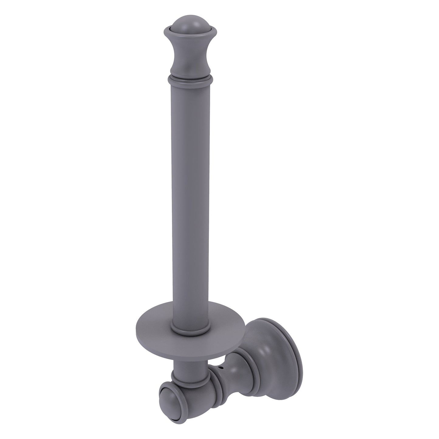 Allied Brass Carolina 2.4" x 3.7" Matte Gray Solid Brass Upright Toilet Paper Holder