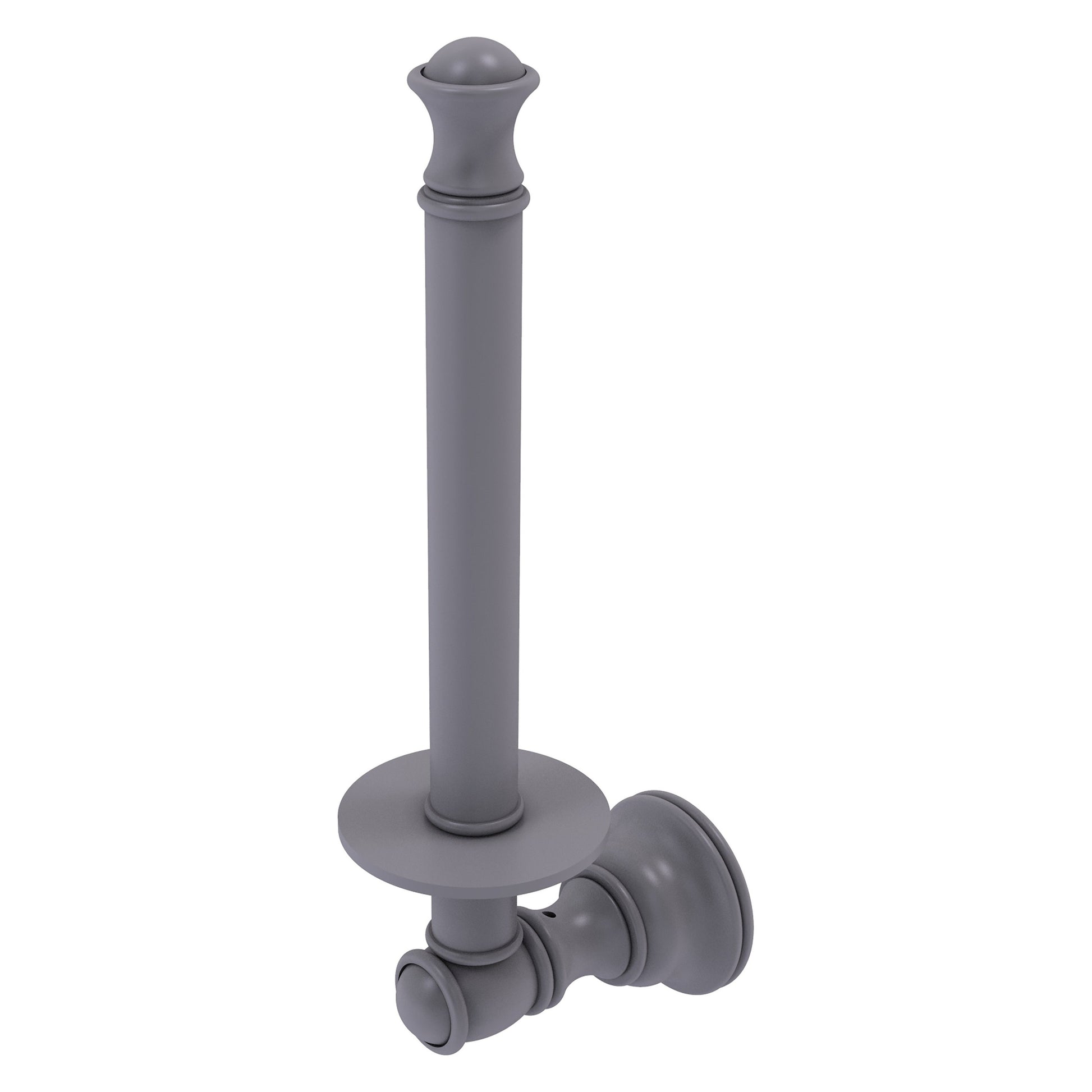 Allied Brass Carolina 2.4" x 3.7" Matte Gray Solid Brass Upright Toilet Paper Holder