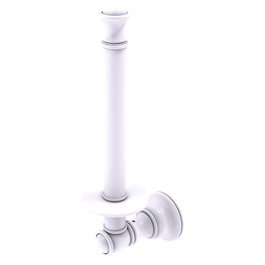 Allied Brass Carolina 2.4" x 3.7" Matte White Solid Brass Upright Toilet Paper Holder