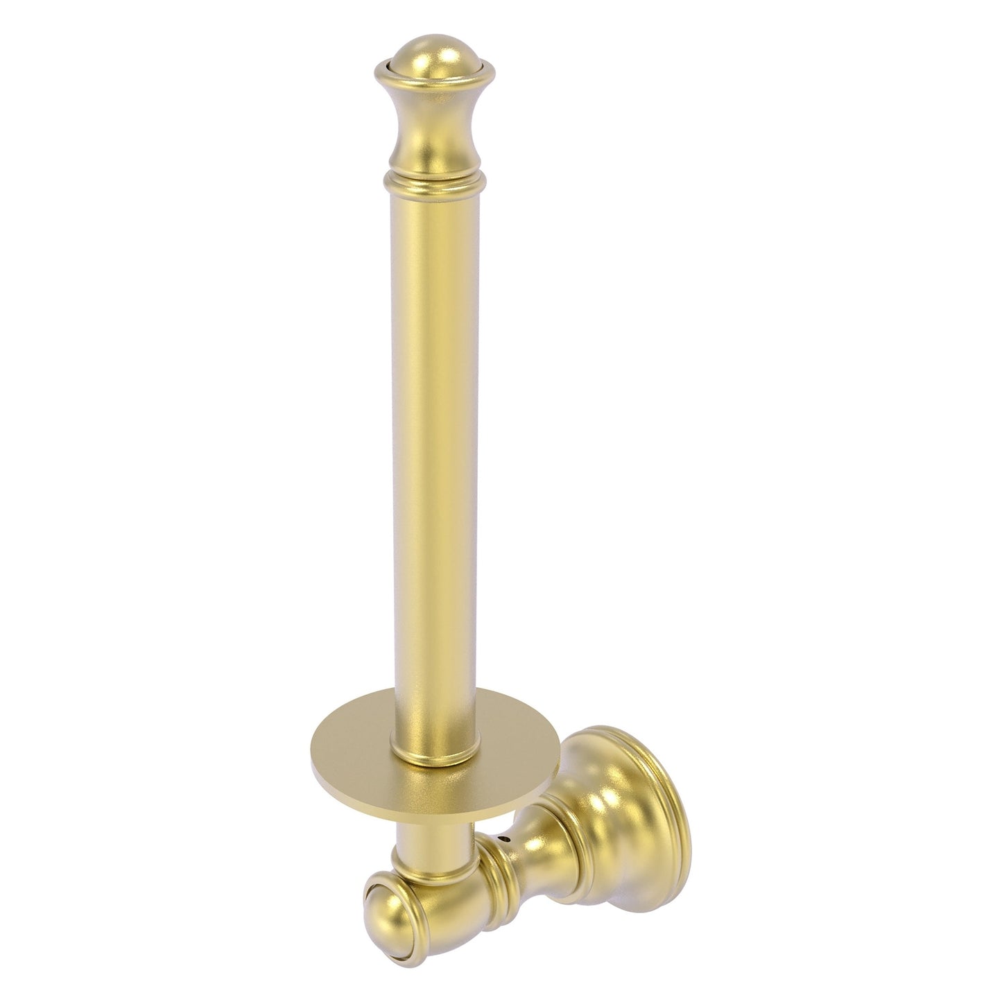Allied Brass Carolina 2.4" x 3.7" Satin Brass Solid Brass Upright Toilet Paper Holder