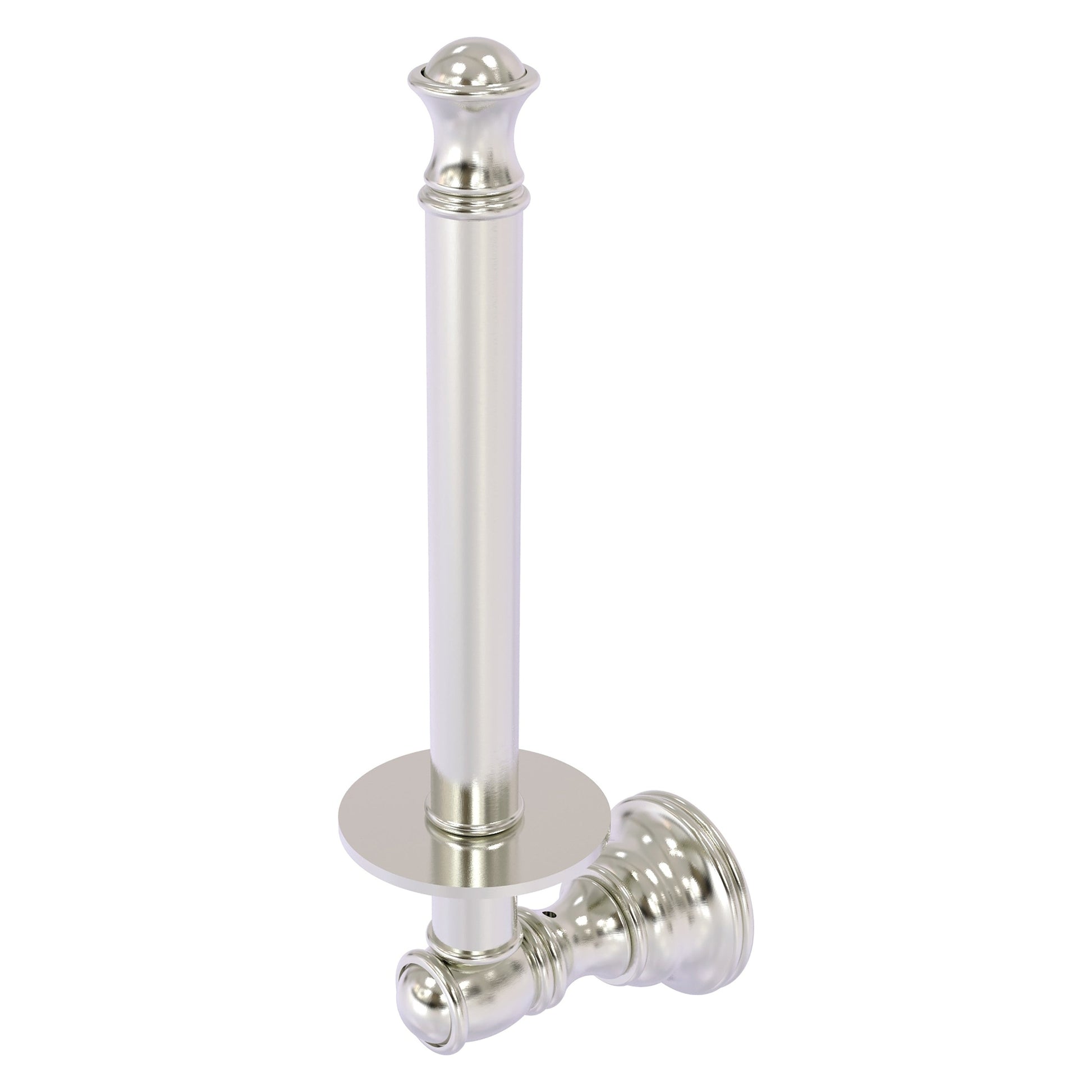 Allied Brass Carolina 2.4" x 3.7" Satin Nickel Solid Brass Upright Toilet Paper Holder