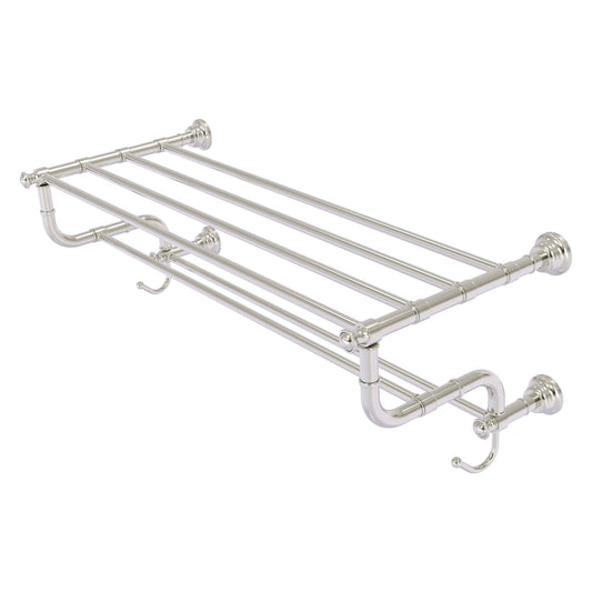 Allied Brass Carolina 32" x 12.5" Satin Nickel Solid Brass Towel Shelf With Double Towel Bar