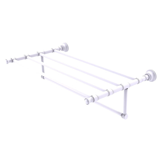 Allied Brass Carolina 32" x 13.7" Matte White Solid Brass Towel Shelf With Integrated Towel Bar
