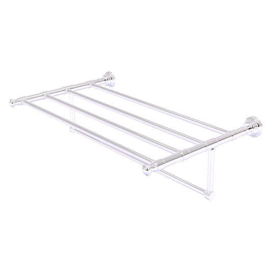 Allied Brass Carolina 32" x 13.7" Polished Chrome Solid Brass Towel Shelf With Integrated Towel Bar