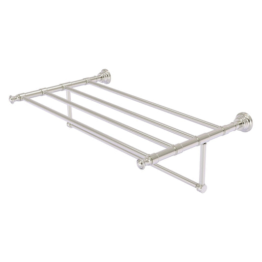 Allied Brass Carolina 32" x 13.7" Satin Nickel Solid Brass Towel Shelf With Integrated Towel Bar