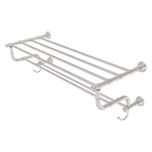 Allied Brass Carolina 38" x 12.5" Satin Nickel Solid Brass Towel Shelf With Double Towel Bar