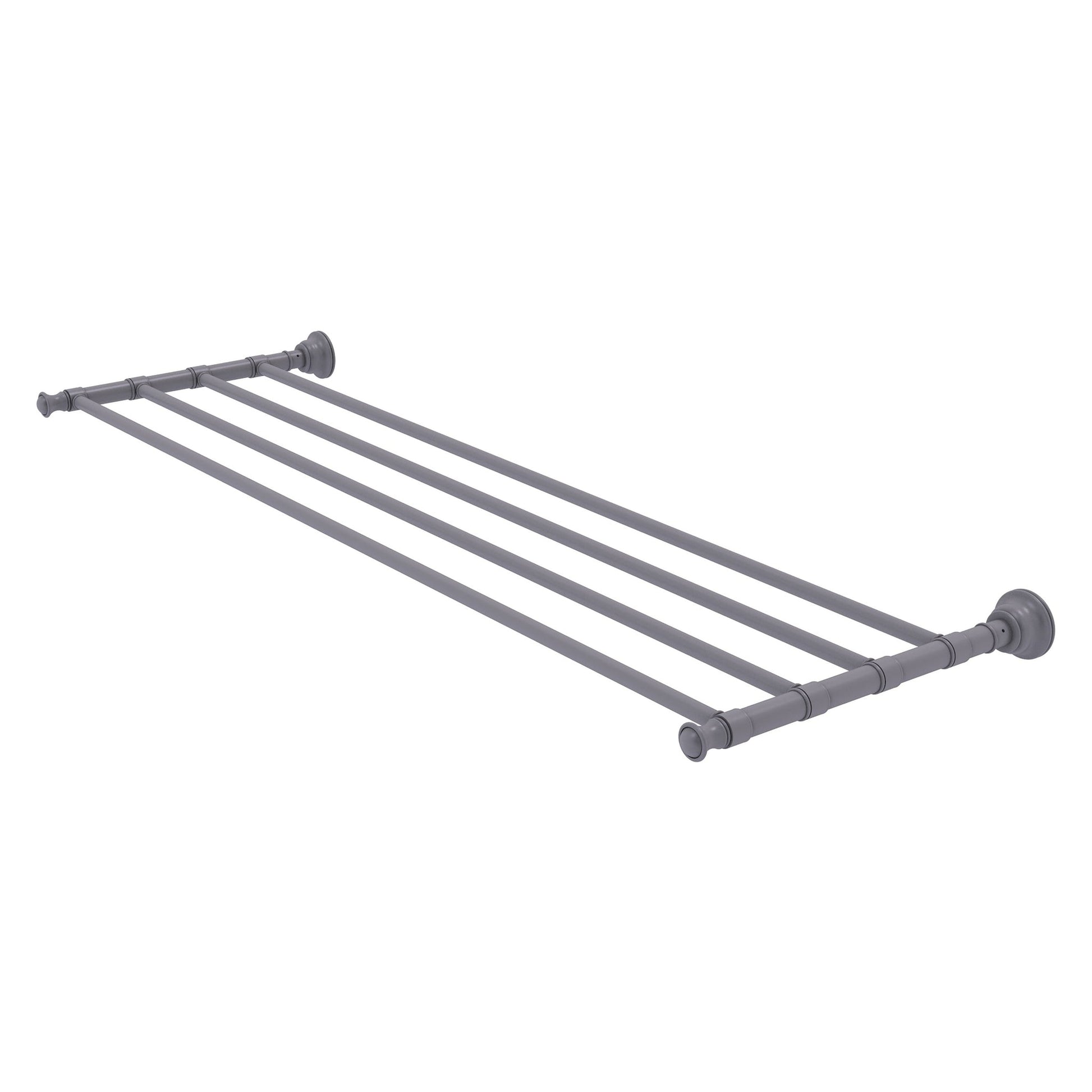 Allied Brass Carolina 38" x 12.7" Matte Gray Solid Brass Towel Shelf
