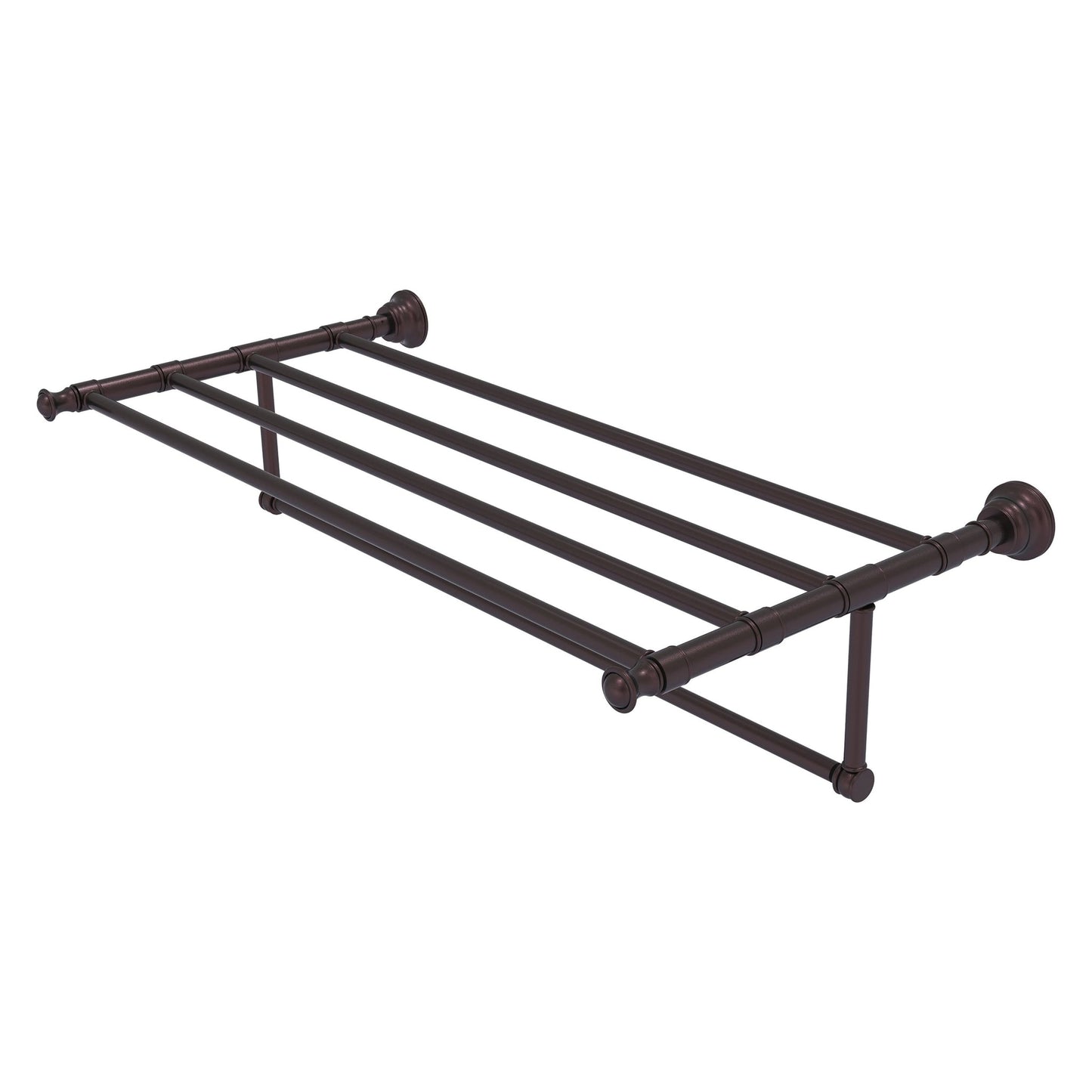 Allied Brass Carolina 38" x 13.7" Antique Bronze Solid Brass Towel Shelf With Integrated Towel Bar