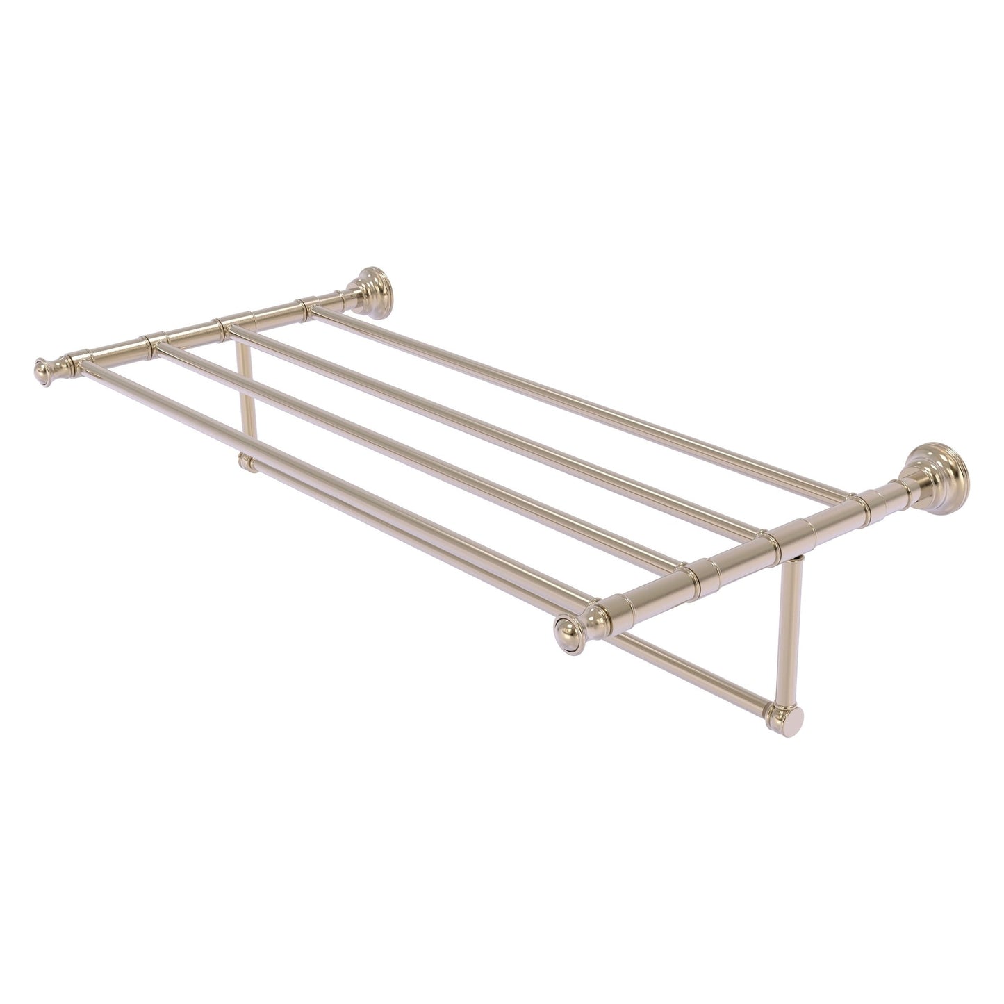 Allied Brass Carolina 38" x 13.7" Antique Pewter Solid Brass Towel Shelf With Integrated Towel Bar