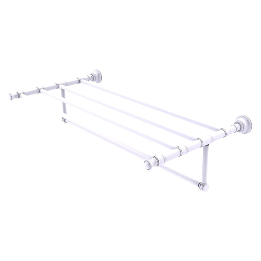 Allied Brass Carolina 38" x 13.7" Matte White Solid Brass Towel Shelf With Integrated Towel Bar