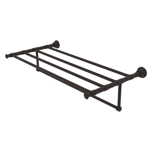 Allied Brass Carolina 38" x 13.7" Oil Rubbed Bronze Solid Brass Towel Shelf With Integrated Towel Bar