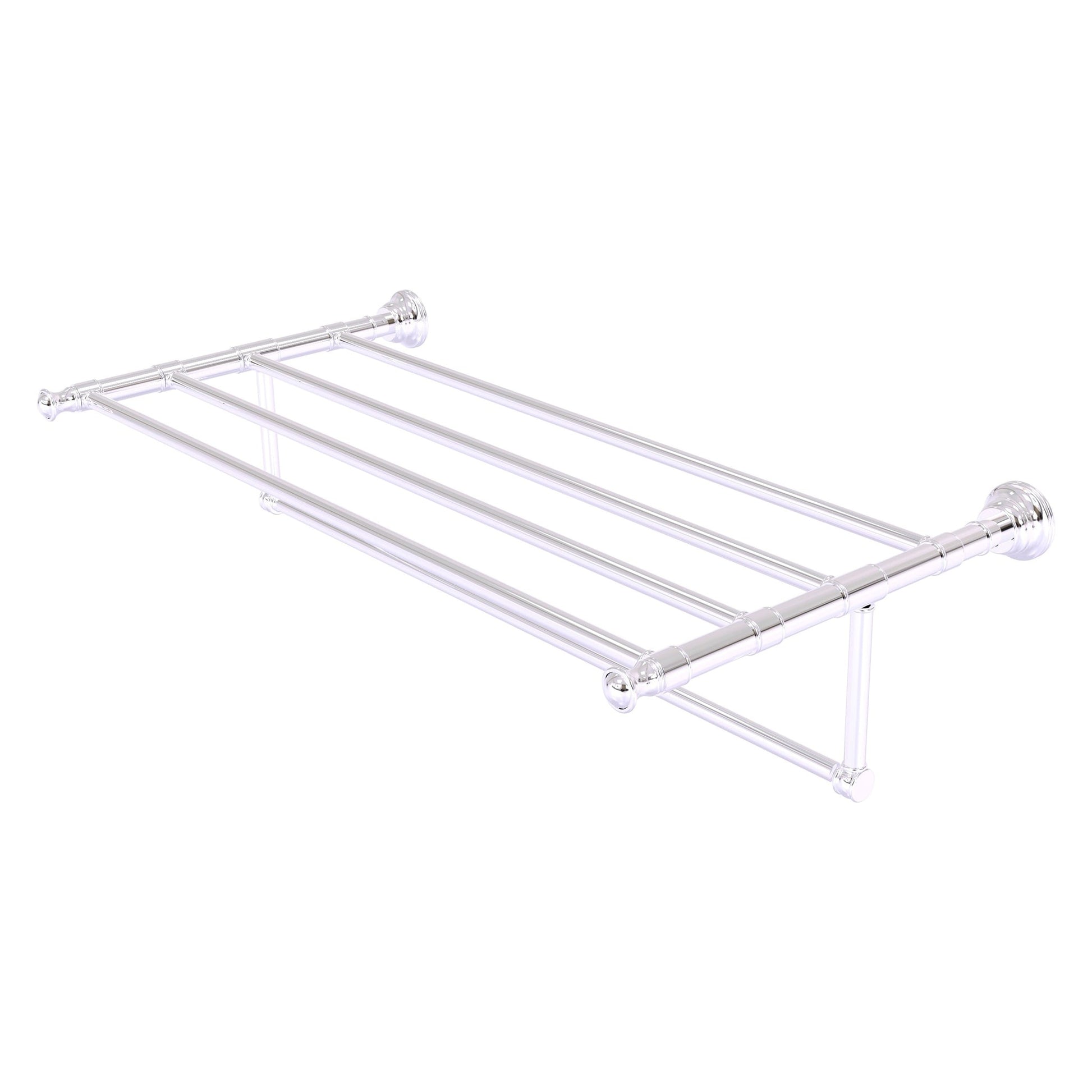 Allied Brass Carolina 38" x 13.7" Polished Chrome Solid Brass Towel Shelf With Integrated Towel Bar