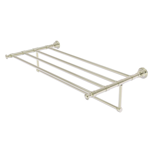 Allied Brass Carolina 38" x 13.7" Polished Nickel Solid Brass Towel Shelf With Integrated Towel Bar
