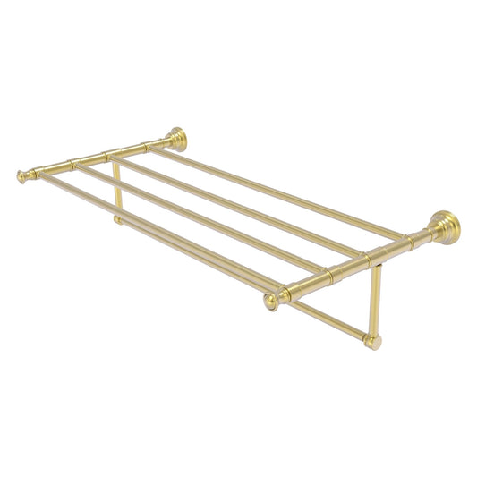 Allied Brass Carolina 38" x 13.7" Satin Brass Solid Brass Towel Shelf With Integrated Towel Bar