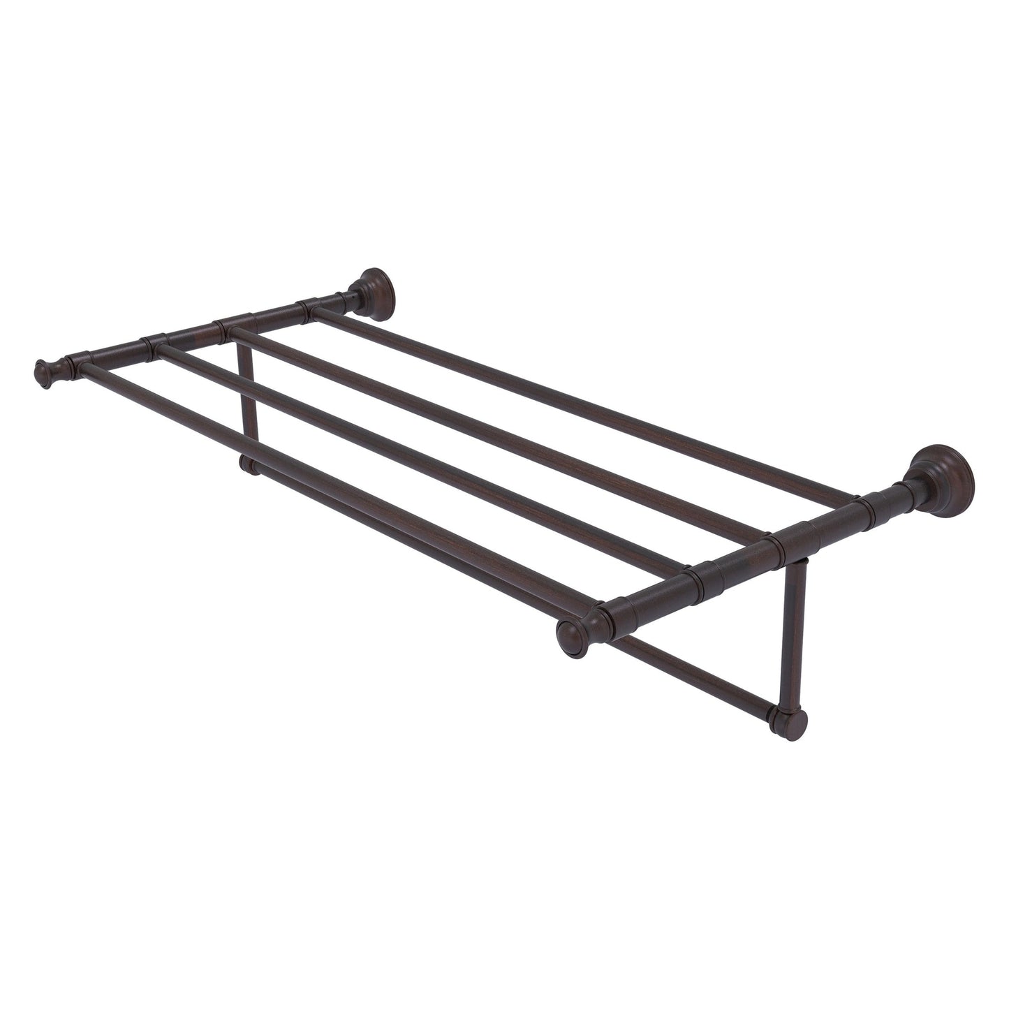 Allied Brass Carolina 38" x 13.7" Venetian Bronze Solid Brass Towel Shelf With Integrated Towel Bar