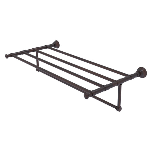 Allied Brass Carolina 38" x 13.7" Venetian Bronze Solid Brass Towel Shelf With Integrated Towel Bar