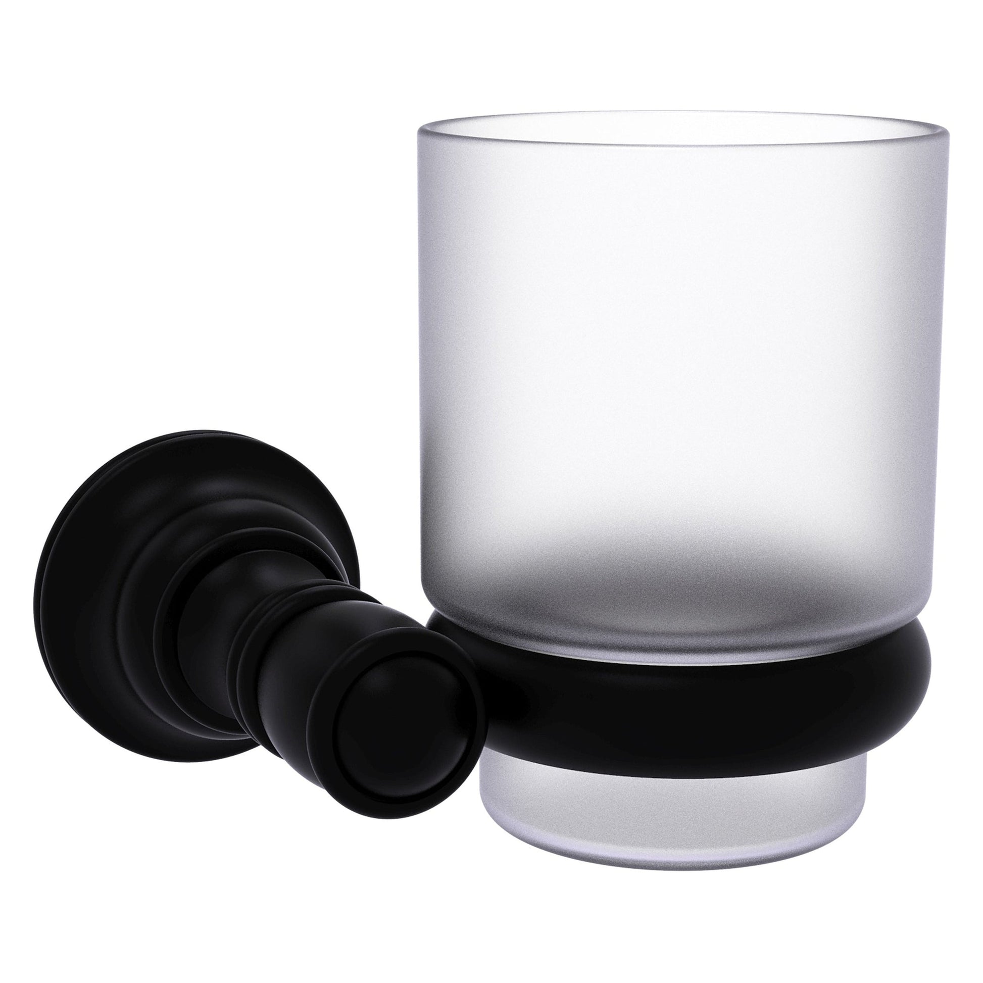 Allied Brass Carolina 4.3" x 4" Matte Black Solid Brass Wall-Mounted Tumbler Holder