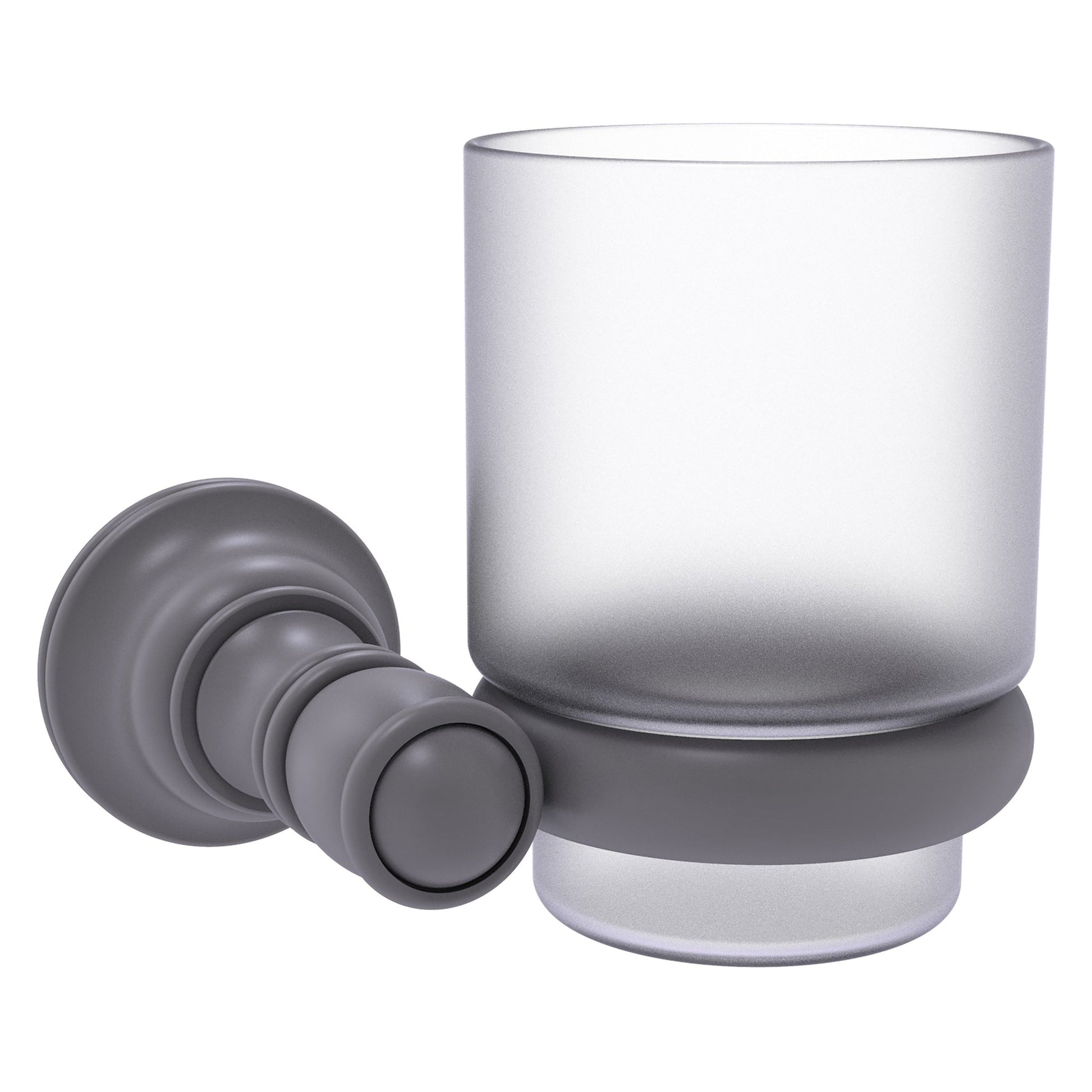 Allied Brass Carolina 4.3" x 4" Matte Gray Solid Brass Wall-Mounted Tumbler Holder