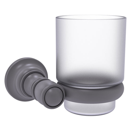 Allied Brass Carolina 4.3" x 4" Matte Gray Solid Brass Wall-Mounted Tumbler Holder