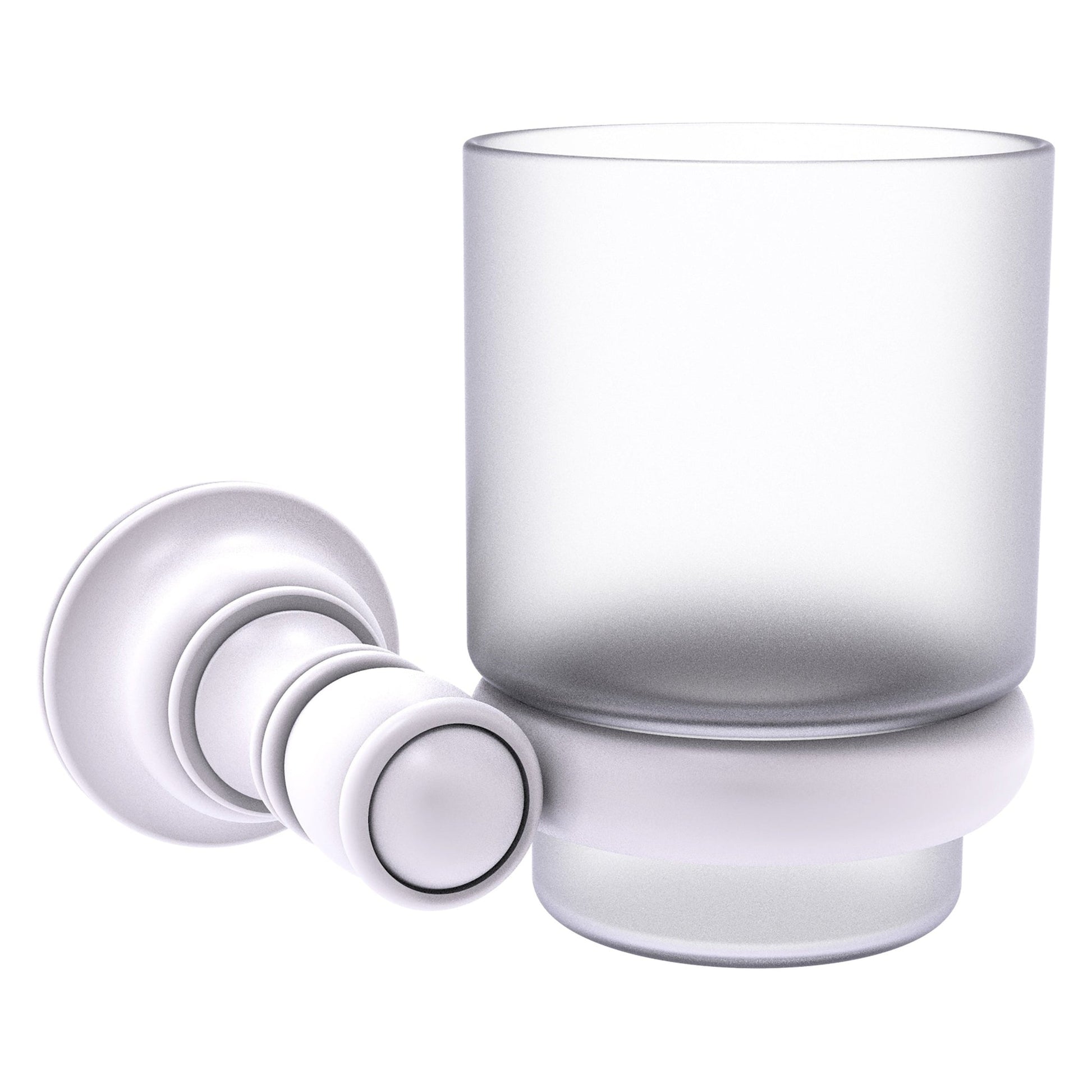 Allied Brass Carolina 4.3" x 4" Matte White Solid Brass Wall-Mounted Tumbler Holder