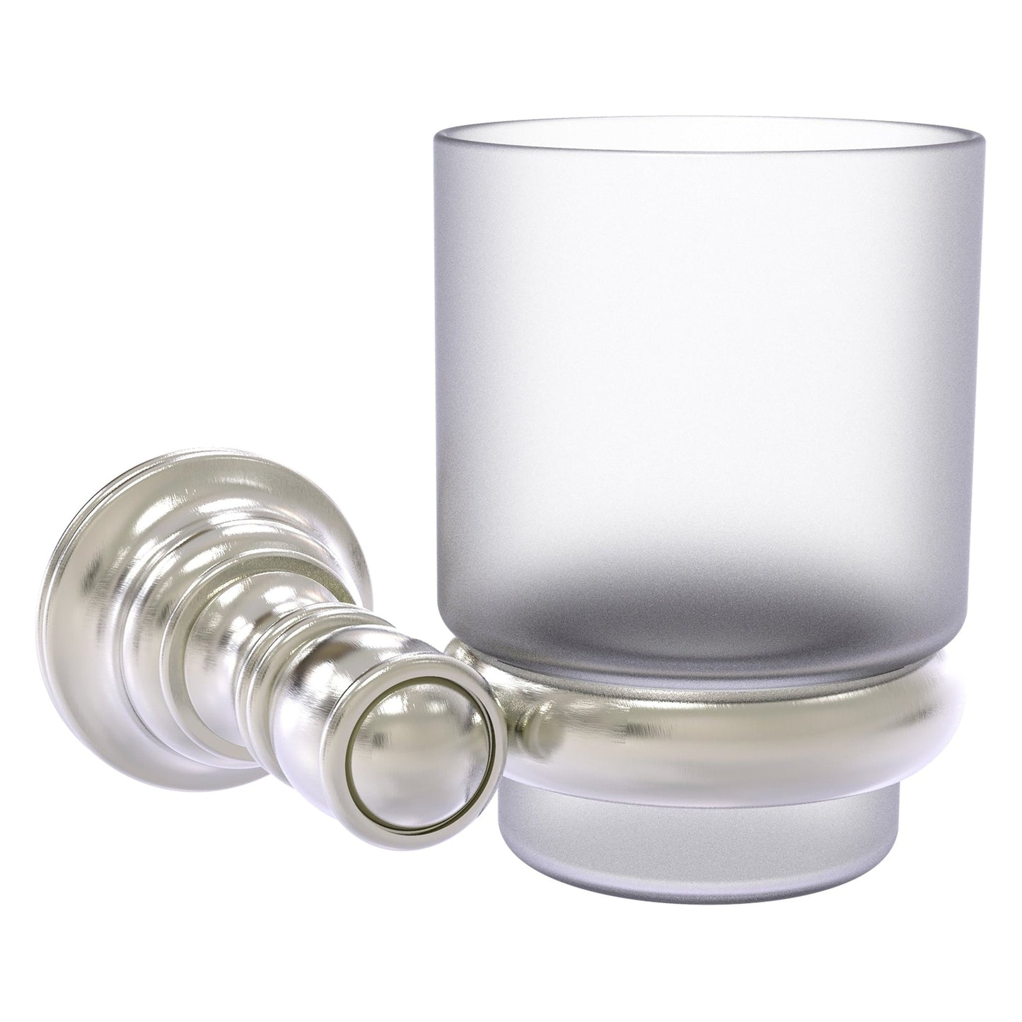 Allied Brass Carolina 4.3" x 4" Satin Nickel Solid Brass Wall-Mounted Tumbler Holder