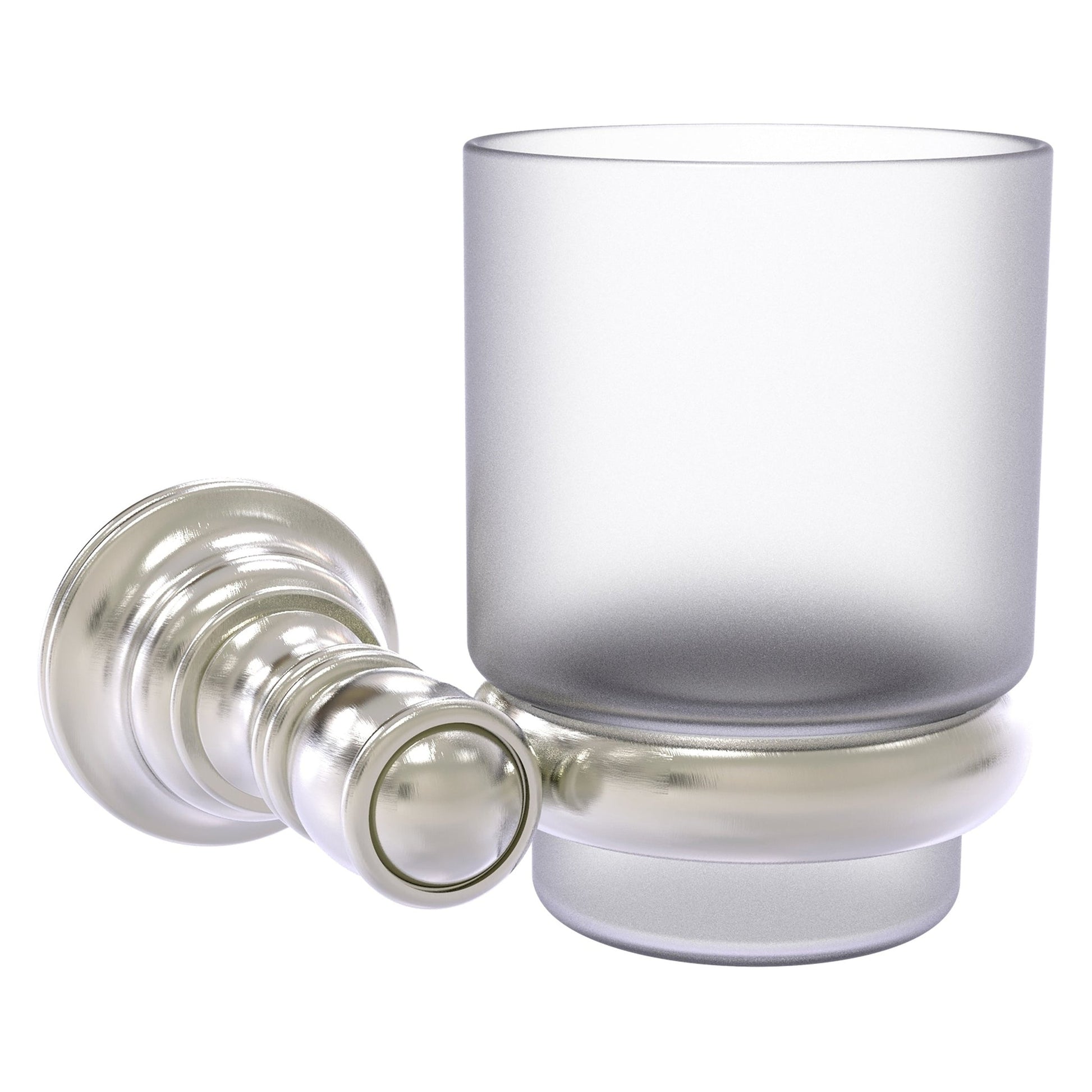 Allied Brass Carolina 4.3" x 4" Satin Nickel Solid Brass Wall-Mounted Tumbler Holder