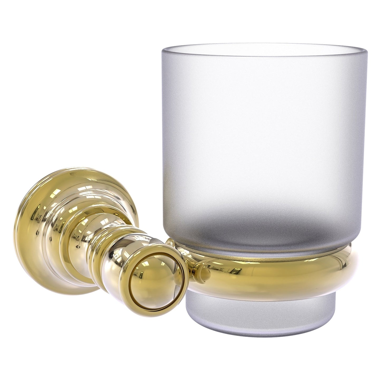 Allied Brass Carolina 4.3" x 4" Unlacquered Brass Solid Brass Wall-Mounted Tumbler Holder
