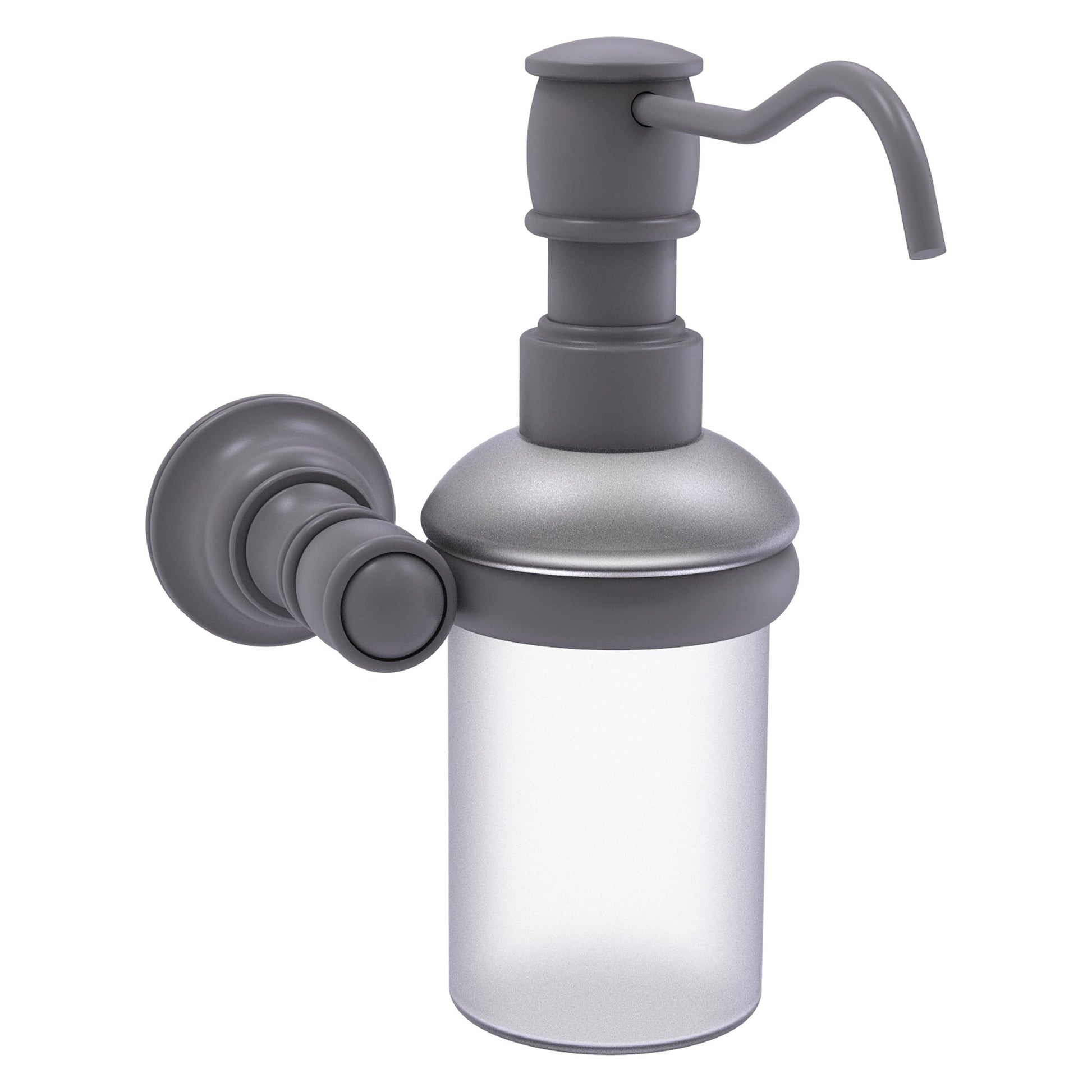 Allied Brass Carolina 4.3" x 7" Matte Gray Solid Brass Wall-Mounted Soap Dispenser