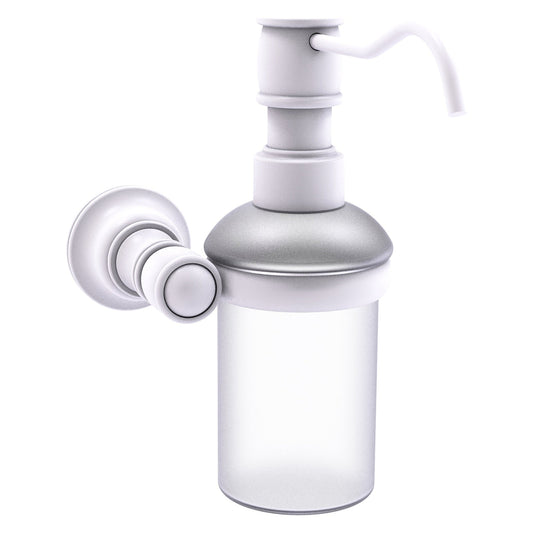 Allied Brass Carolina 4.3" x 7" Matte White Solid Brass Wall-Mounted Soap Dispenser
