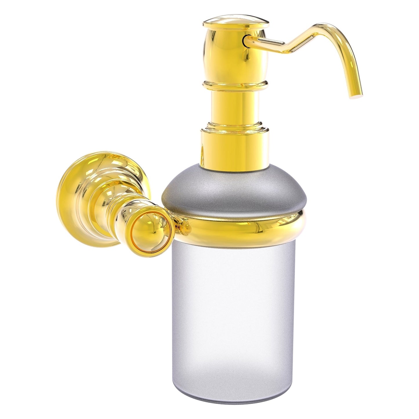Allied Brass Carolina 4.3" x 7" Polished Brass Solid Brass Wall-Mounted Soap Dispenser