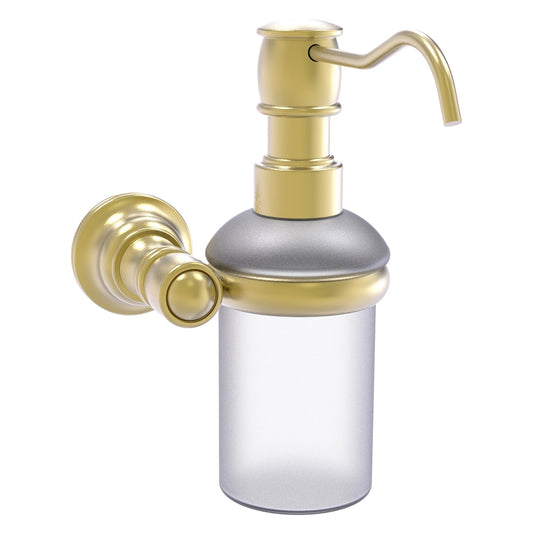Allied Brass Carolina 4.3" x 7" Satin Brass Solid Brass Wall-Mounted Soap Dispenser