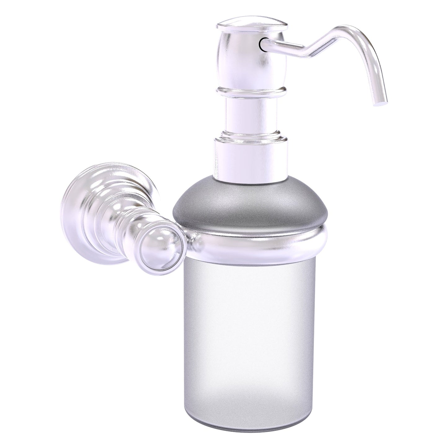 Allied Brass Carolina 4.3" x 7" Satin Chrome Solid Brass Wall-Mounted Soap Dispenser