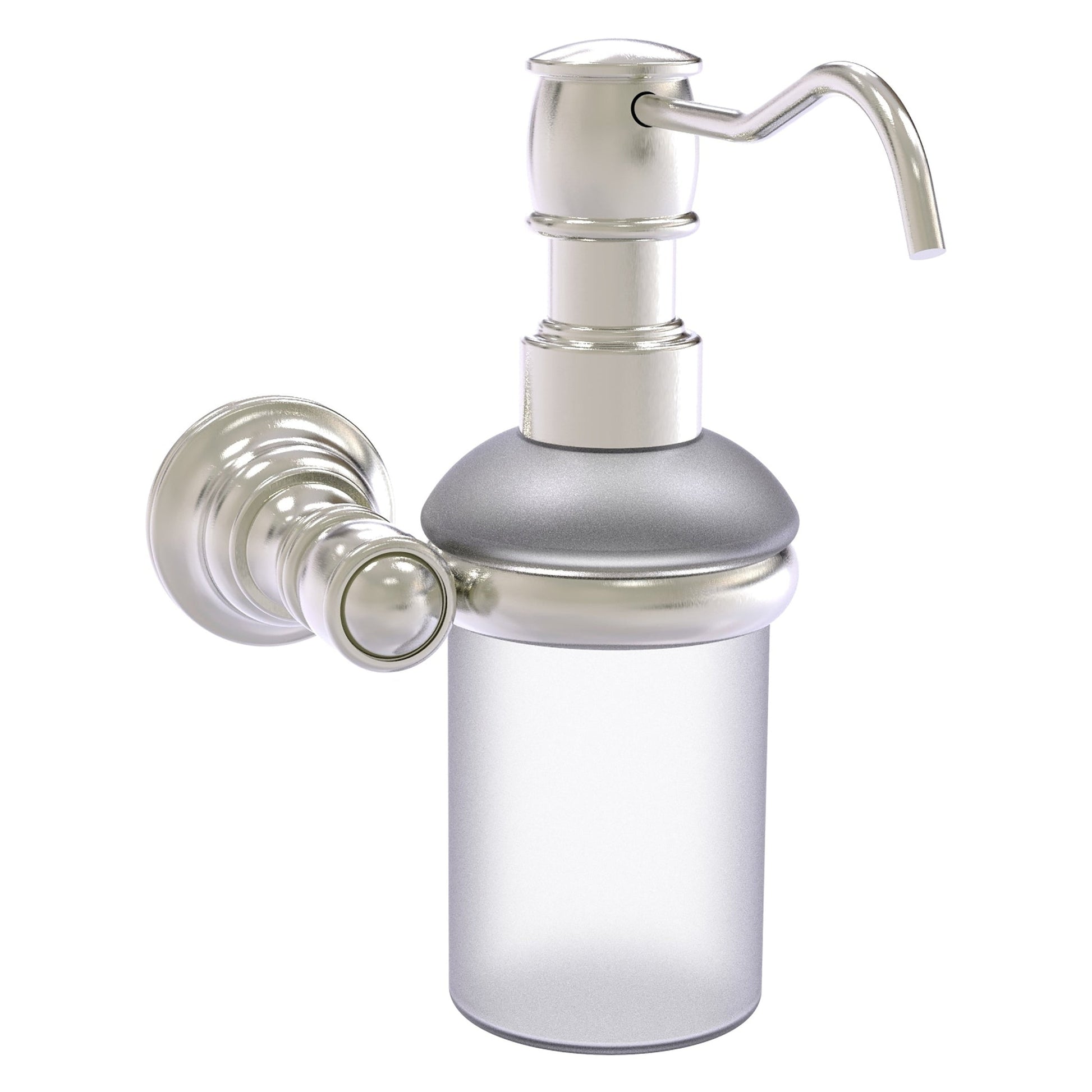 Allied Brass Carolina 4.3" x 7" Satin Nickel Solid Brass Wall-Mounted Soap Dispenser