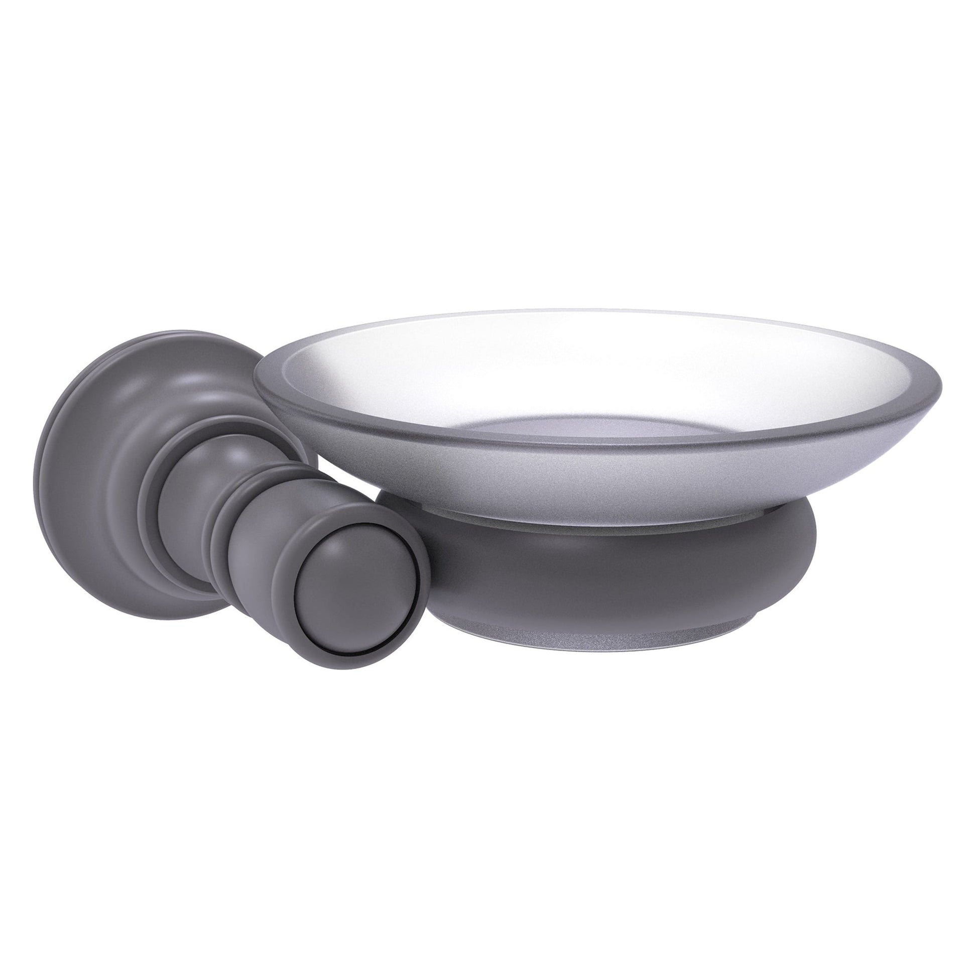 Allied Brass Carolina 5" x 4.6" Matte Gray Solid Brass Wall-Mounted Soap Dish