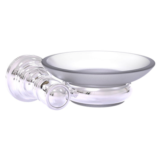 Allied Brass Carolina 5" x 4.6" Polished Chrome Solid Brass Wall-Mounted Soap Dish